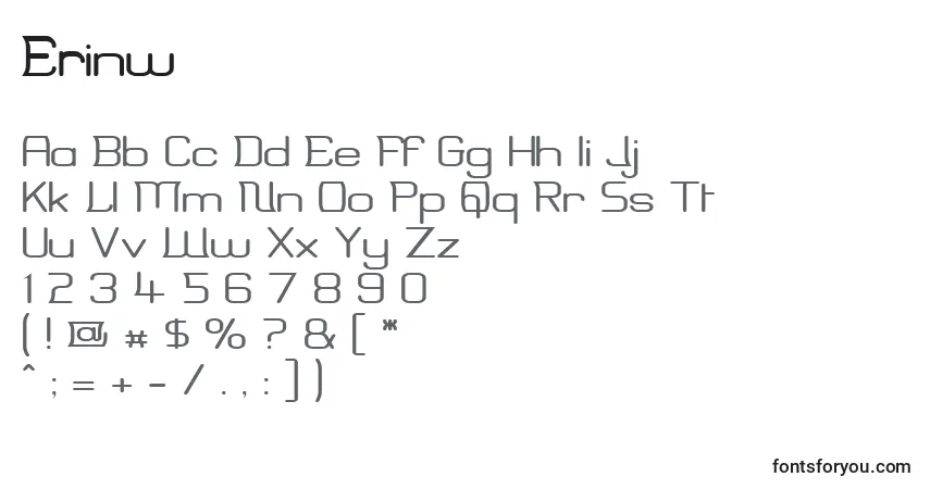 Erinw Font – alphabet, numbers, special characters
