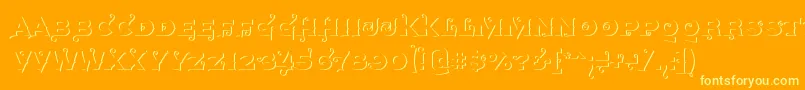 Agreloyout1-Schriftart – Gelbe Schriften auf orangefarbenem Hintergrund