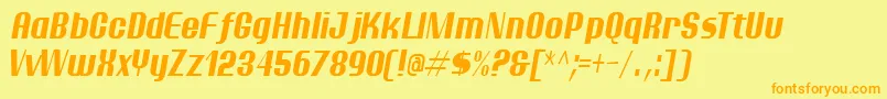 PtarmiganCondensedItalic Font – Orange Fonts on Yellow Background