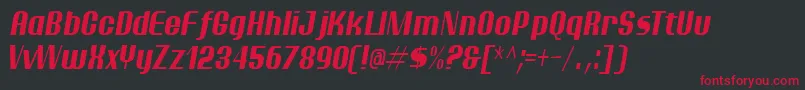 PtarmiganCondensedItalic Font – Red Fonts on Black Background