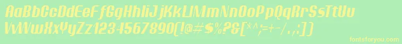 PtarmiganCondensedItalic Font – Yellow Fonts on Green Background