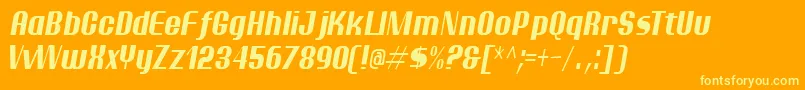 PtarmiganCondensedItalic Font – Yellow Fonts on Orange Background