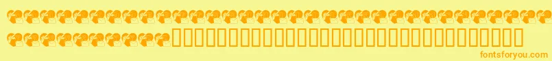 フォントKrForYou – オレンジの文字が黄色の背景にあります。