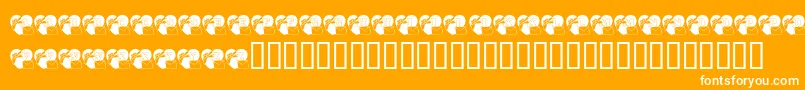 KrForYou-Schriftart – Weiße Schriften auf orangefarbenem Hintergrund
