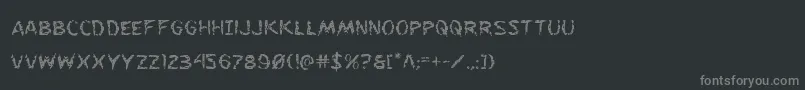 フォントFlesheating – 黒い背景に灰色の文字