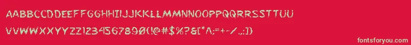 フォントFlesheating – 赤い背景に緑の文字