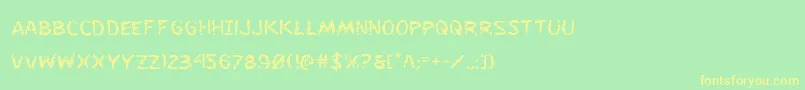 Flesheating Font – Yellow Fonts on Green Background