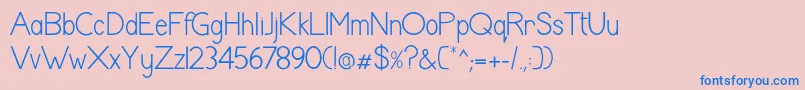 ShaunaRegular Font – Blue Fonts on Pink Background
