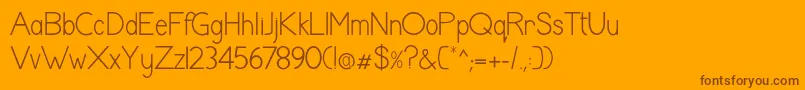 ShaunaRegular Font – Brown Fonts on Orange Background