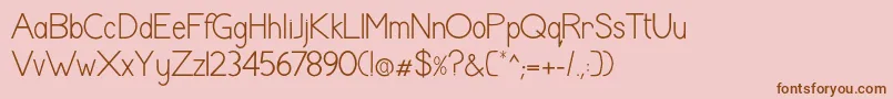 ShaunaRegular Font – Brown Fonts on Pink Background