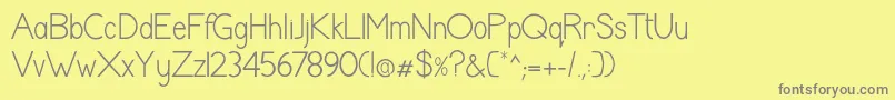 ShaunaRegular Font – Gray Fonts on Yellow Background