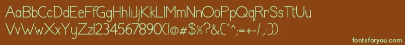 ShaunaRegular Font – Green Fonts on Brown Background