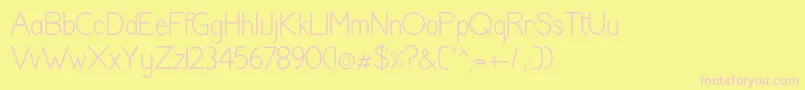 ShaunaRegular Font – Pink Fonts on Yellow Background