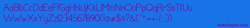 ShaunaRegular Font – Purple Fonts on Blue Background