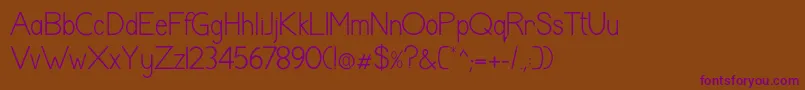 ShaunaRegular Font – Purple Fonts on Brown Background