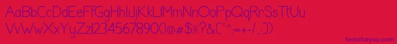 ShaunaRegular Font – Purple Fonts on Red Background