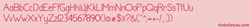 Weitere Informationen zur ShaunaRegular-Schriftart ShaunaRegular-Schriftart – Rote Schriften auf rosa Hintergrund