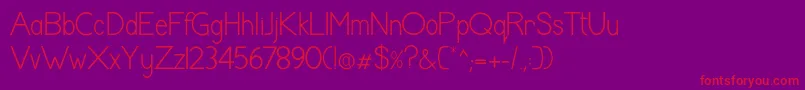 ShaunaRegular-Schriftart – Rote Schriften auf violettem Hintergrund