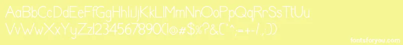 フォントShaunaRegular – 黄色い背景に白い文字