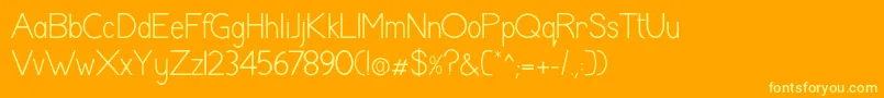 ShaunaRegular Font – Yellow Fonts on Orange Background