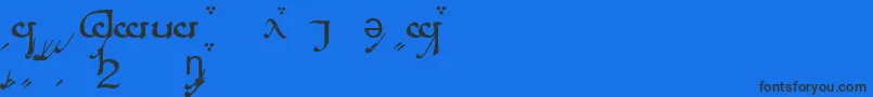 TengwarSindarinA Font – Black Fonts on Blue Background