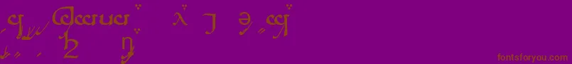 TengwarSindarinA-fontti – ruskeat fontit violetilla taustalla