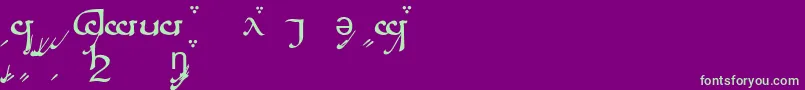 TengwarSindarinA Font – Green Fonts on Purple Background