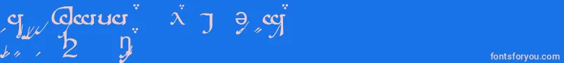 More about TengwarSindarinA Font TengwarSindarinA Font – Pink Fonts on Blue Background