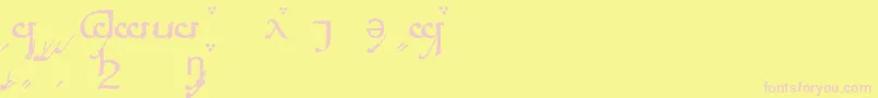 TengwarSindarinA Font – Pink Fonts on Yellow Background