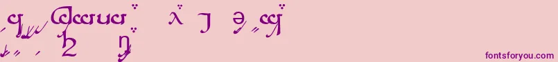 TengwarSindarinA Font – Purple Fonts on Pink Background