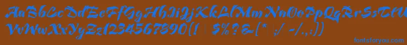 Czcionka BendigoLetPlain.1.0 – niebieskie czcionki na brązowym tle