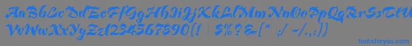 フォントBendigoLetPlain.1.0 – 灰色の背景に青い文字