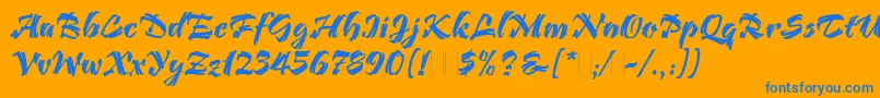 Czcionka BendigoLetPlain.1.0 – niebieskie czcionki na pomarańczowym tle