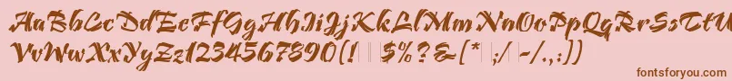 BendigoLetPlain.1.0 Font – Brown Fonts on Pink Background