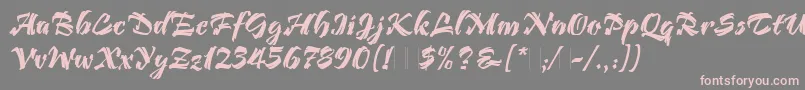 BendigoLetPlain.1.0 Font – Pink Fonts on Gray Background