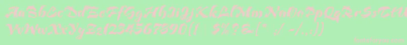 BendigoLetPlain.1.0 Font – Pink Fonts on Green Background