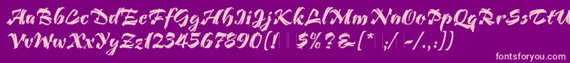 BendigoLetPlain.1.0 Font – Pink Fonts on Purple Background