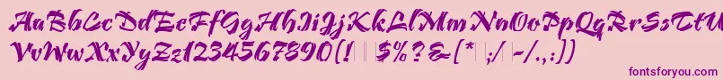 BendigoLetPlain.1.0 Font – Purple Fonts on Pink Background