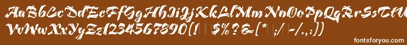 BendigoLetPlain.1.0 Font – White Fonts on Brown Background