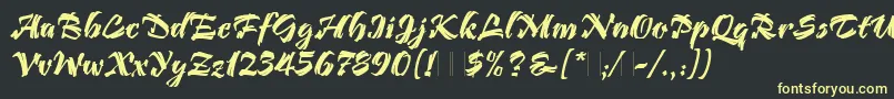 BendigoLetPlain.1.0 Font – Yellow Fonts on Black Background