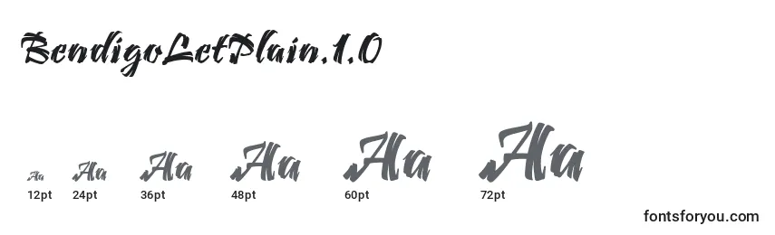 BendigoLetPlain.1.0 Font Sizes