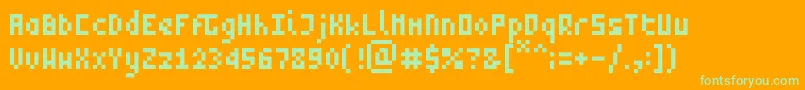 Fonte ZeptoRegular – fontes verdes em um fundo laranja