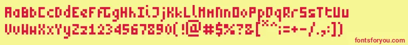 フォントZeptoRegular – 赤い文字の黄色い背景
