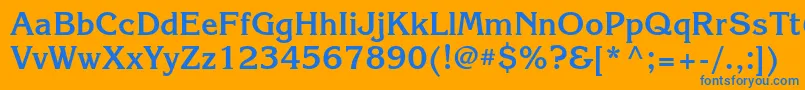 KorinnaettBold Font – Blue Fonts on Orange Background