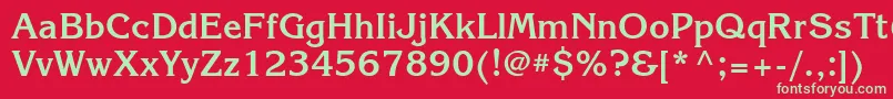 KorinnaettBold Font – Green Fonts on Red Background