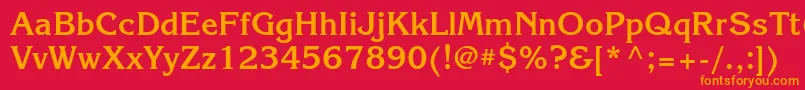 フォントKorinnaettBold – 赤い背景にオレンジの文字