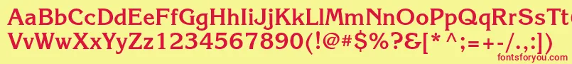KorinnaettBold Font – Red Fonts on Yellow Background