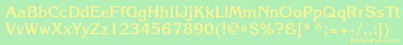 KorinnaettBold Font – Yellow Fonts on Green Background