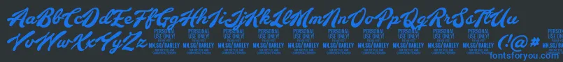 BarleyscriptPersonalUse Font – Blue Fonts on Black Background
