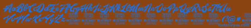 BarleyscriptPersonalUse Font – Blue Fonts on Brown Background